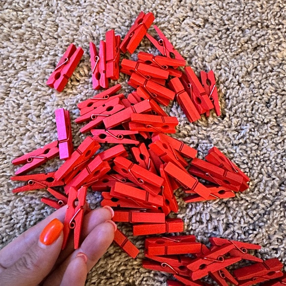 Red Mini Clothespins - Picture 1 of 2